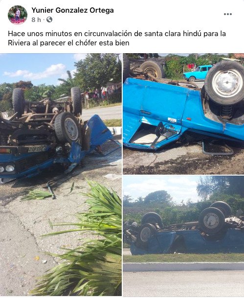 Se vuelca un auto en una carretera de Santa Clara 26