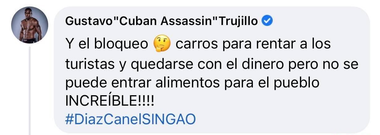 Peleador cubano Gustavo Trujillo sobre flota de vehículos: "¿Y el bloqueo?" 2