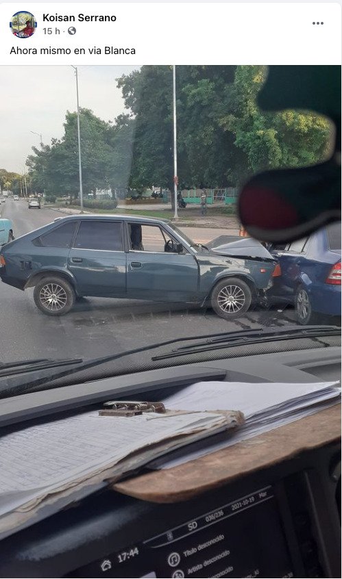 Accidente de tránsito en La Habana entre un Moskovich y un Geely 35