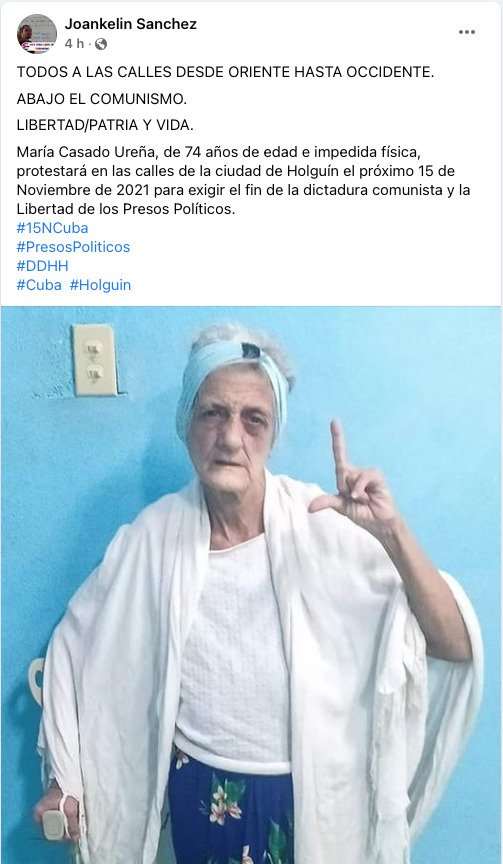 Abuela holguinera protestará el 15N: "Voy a exigir el fin de la dictadura comunista" 2