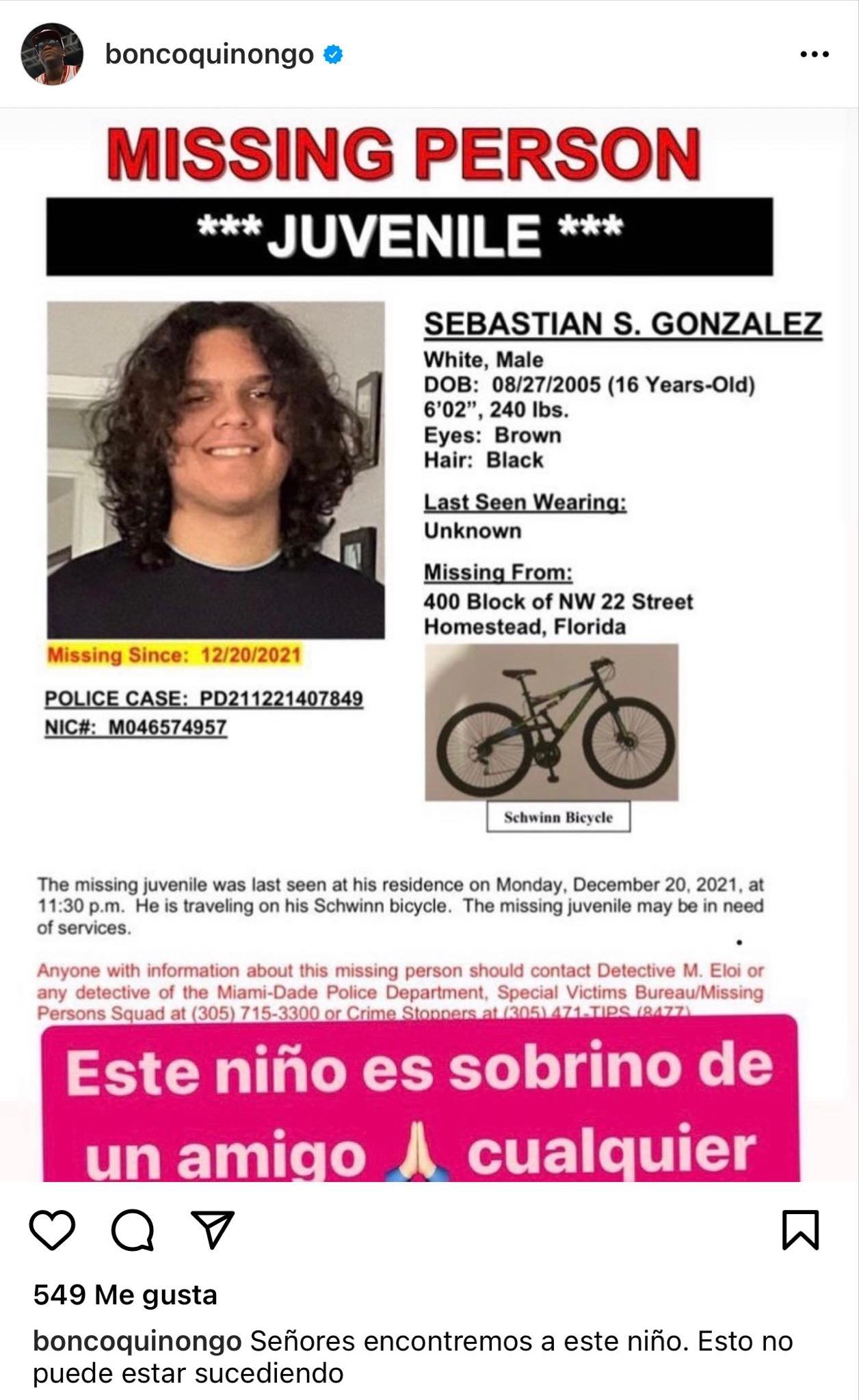 Piden ayuda para encontrar a adolescente desaparecido en Homestead 52