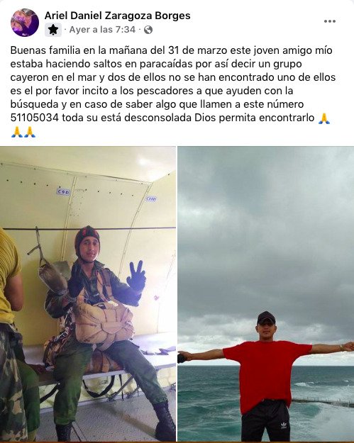 Reportan desaparición de dos jóvenes tras salto en paracaídas en Playa Baracoa 4