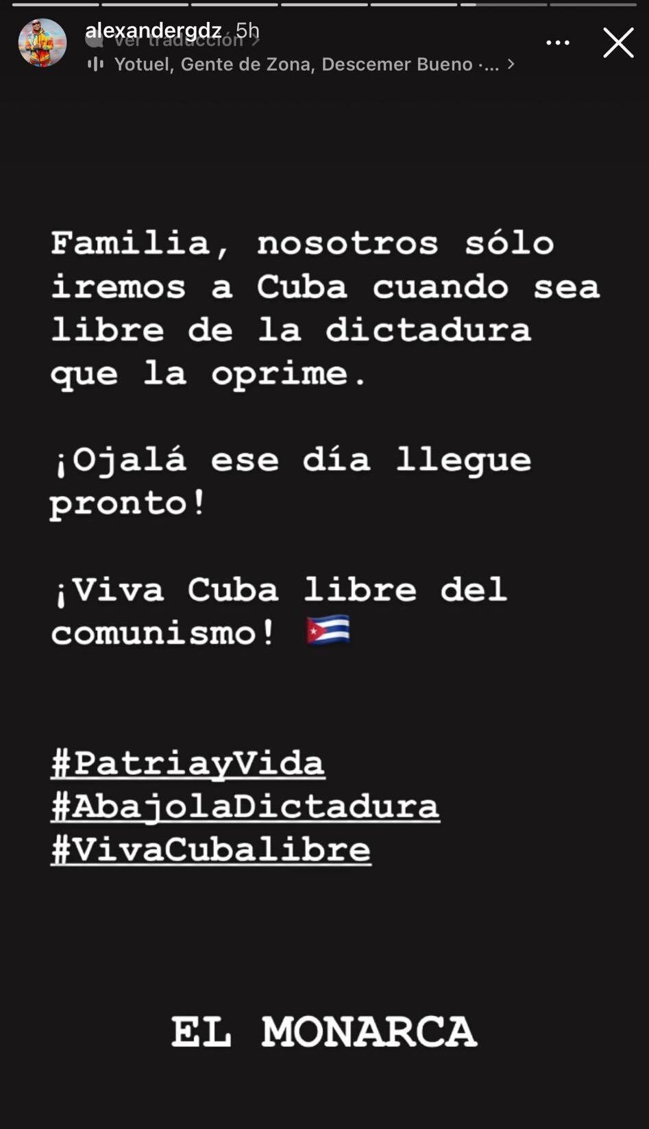 Alexander Delgado: "Iremos a Cuba cuando sea libre de la dictadura que la oprime" 16