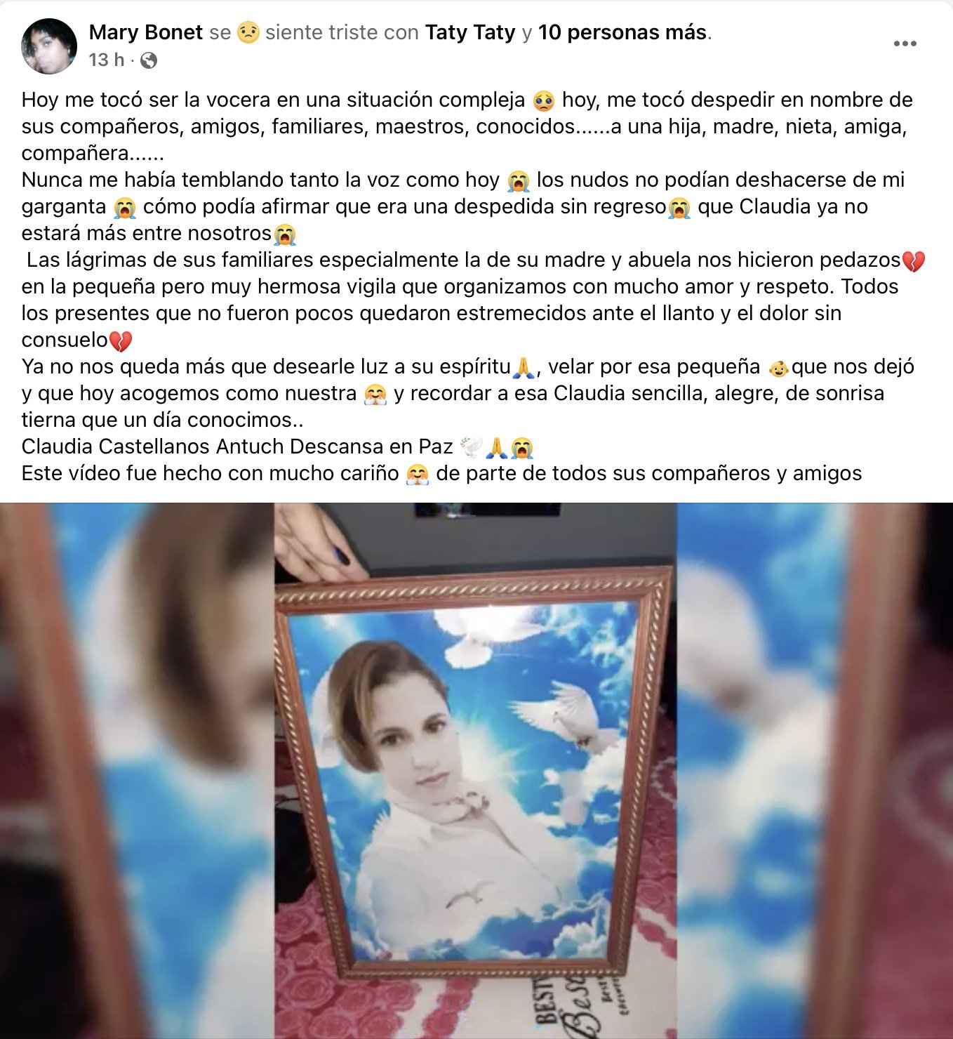 Padre de niña que perdió a su madre en el Saratoga: "Cuidaremos a tu tesorito" 9