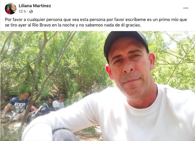 Piden ayuda para localizar a cubano desaparecido cuando intentaba cruzar el Río Bravo 3