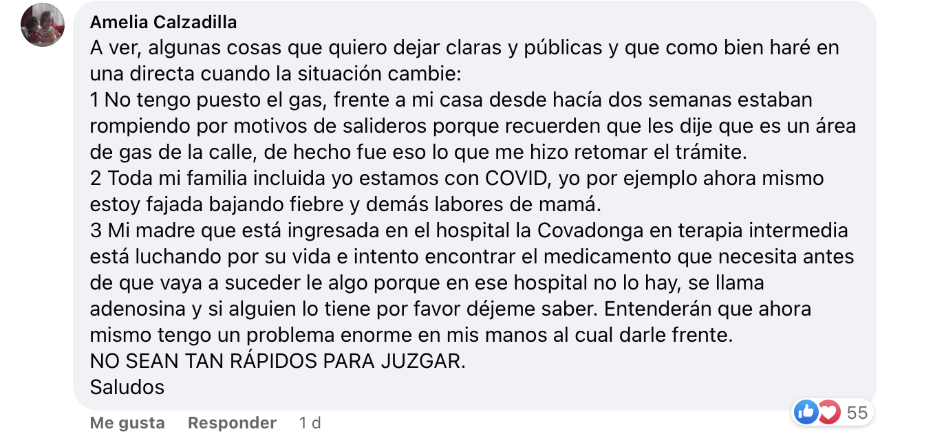 Amelia Calzadilla: "Toda mi familia incluida yo estamos con COVID" 2