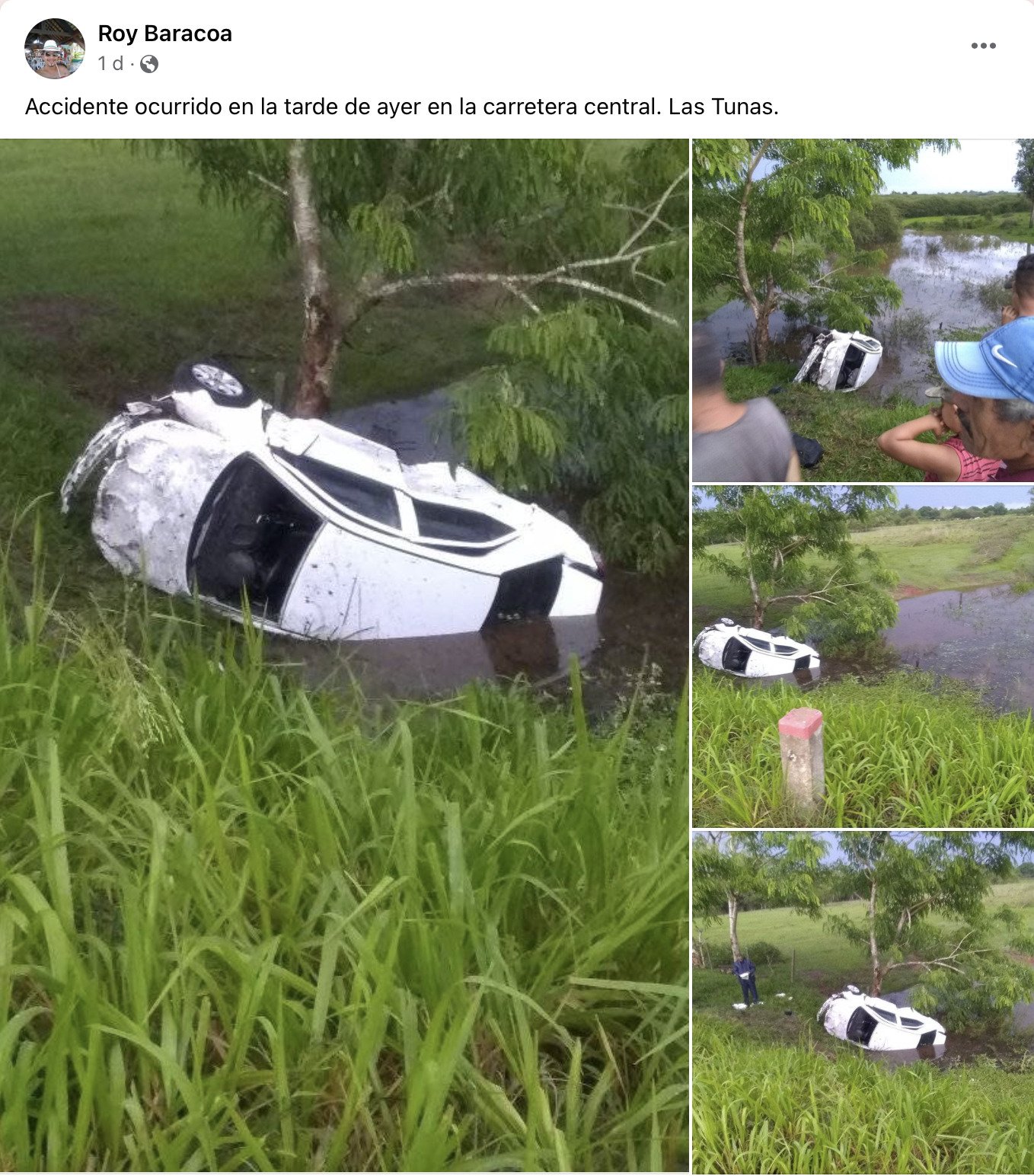 Auto cae en una zanja en Las Tunas 27