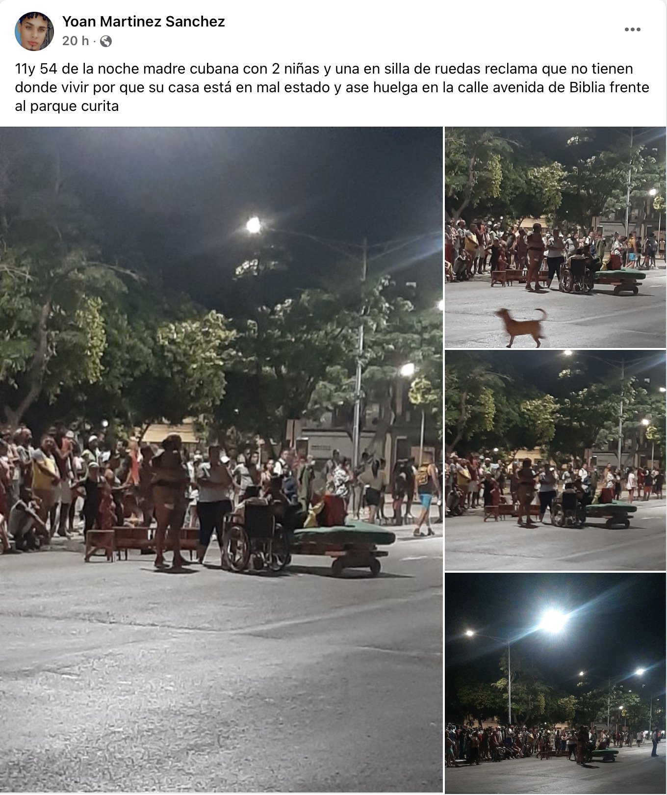 Madre cubana protestó junto a sus hijas por no tener donde vivir 22