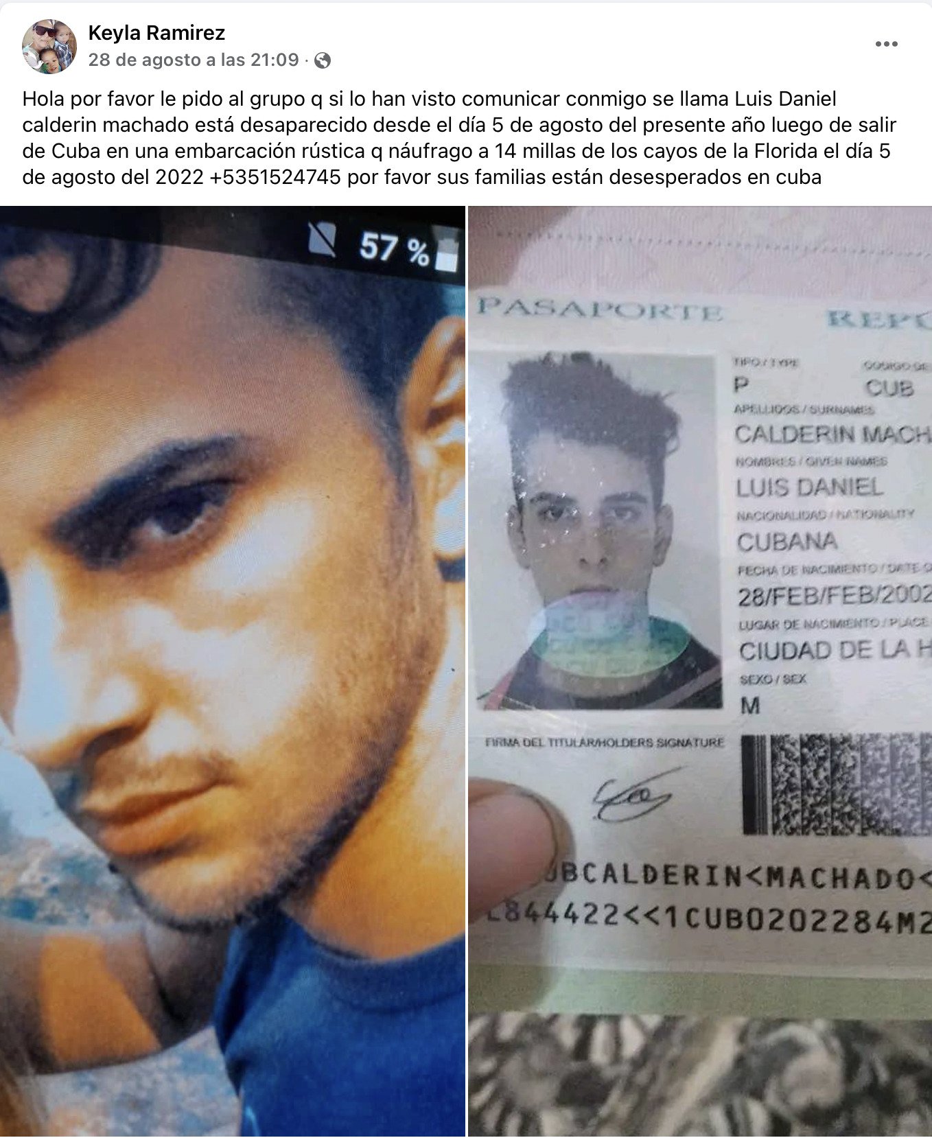 Piden ayuda para hallar a joven balsero cubano desaparecido hace casi un mes 2