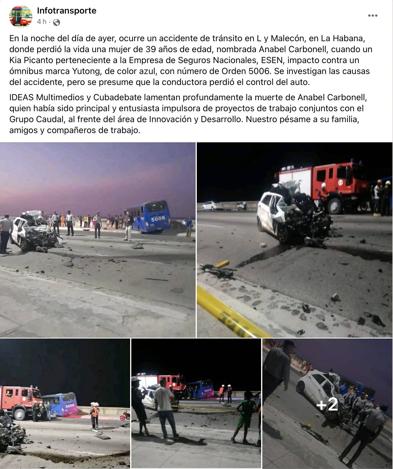 Una mujer fallecida tras accidente de tránsito en el Malecón de La Habana 12