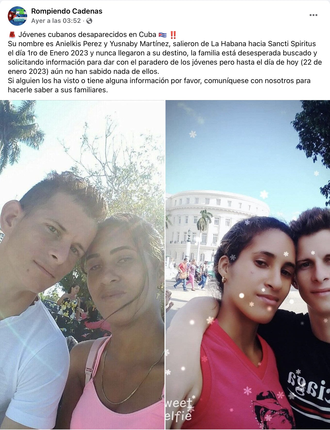 Piden ayuda para localizar a dos jóvenes cubanos desaparecidos 2