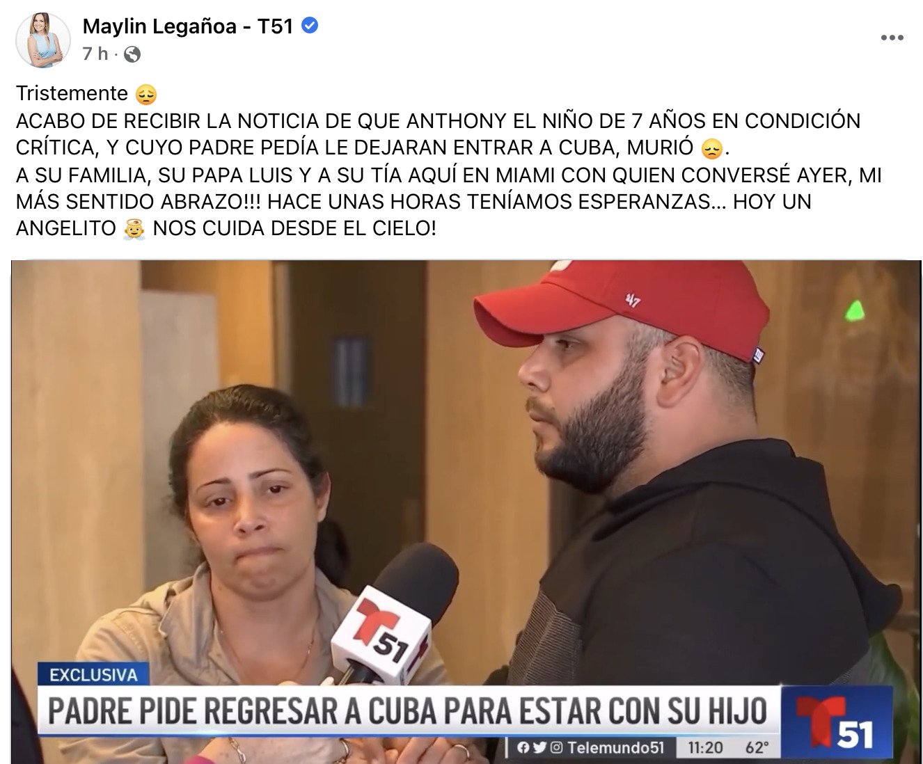 Muere niño cubano cuyo padre pidió ayuda para viajar a la isla desde EE.UU. 16