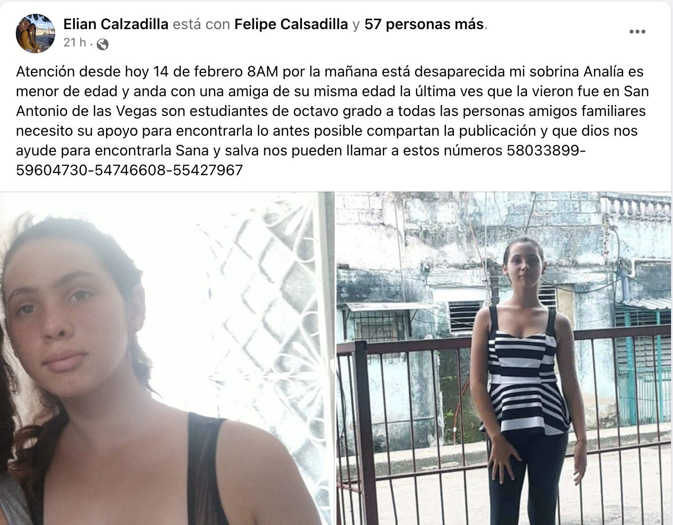 Reportan desaparición de adolescente cubana de 13 años en Mayabeque 3