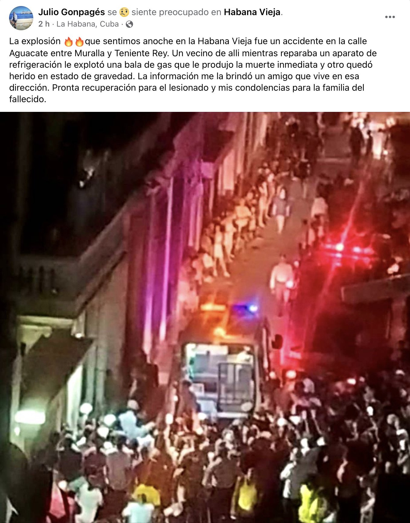 Al menos un fallecido tras explosión en La Habana Vieja 8