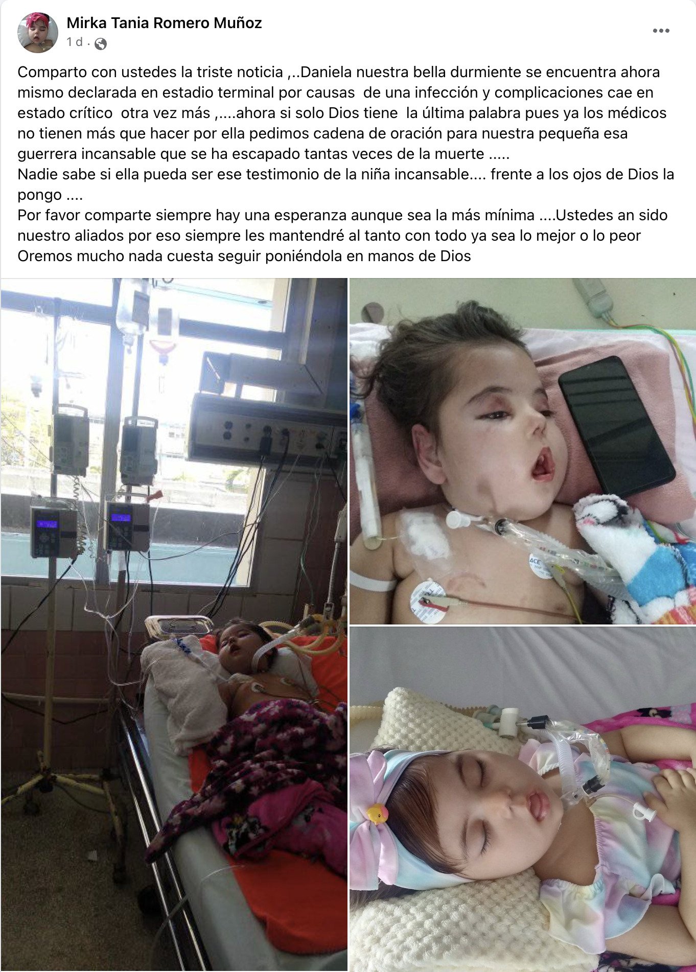 Fallece Daniela, la niña cubana conocida como "La Bella Durmiente" 2
