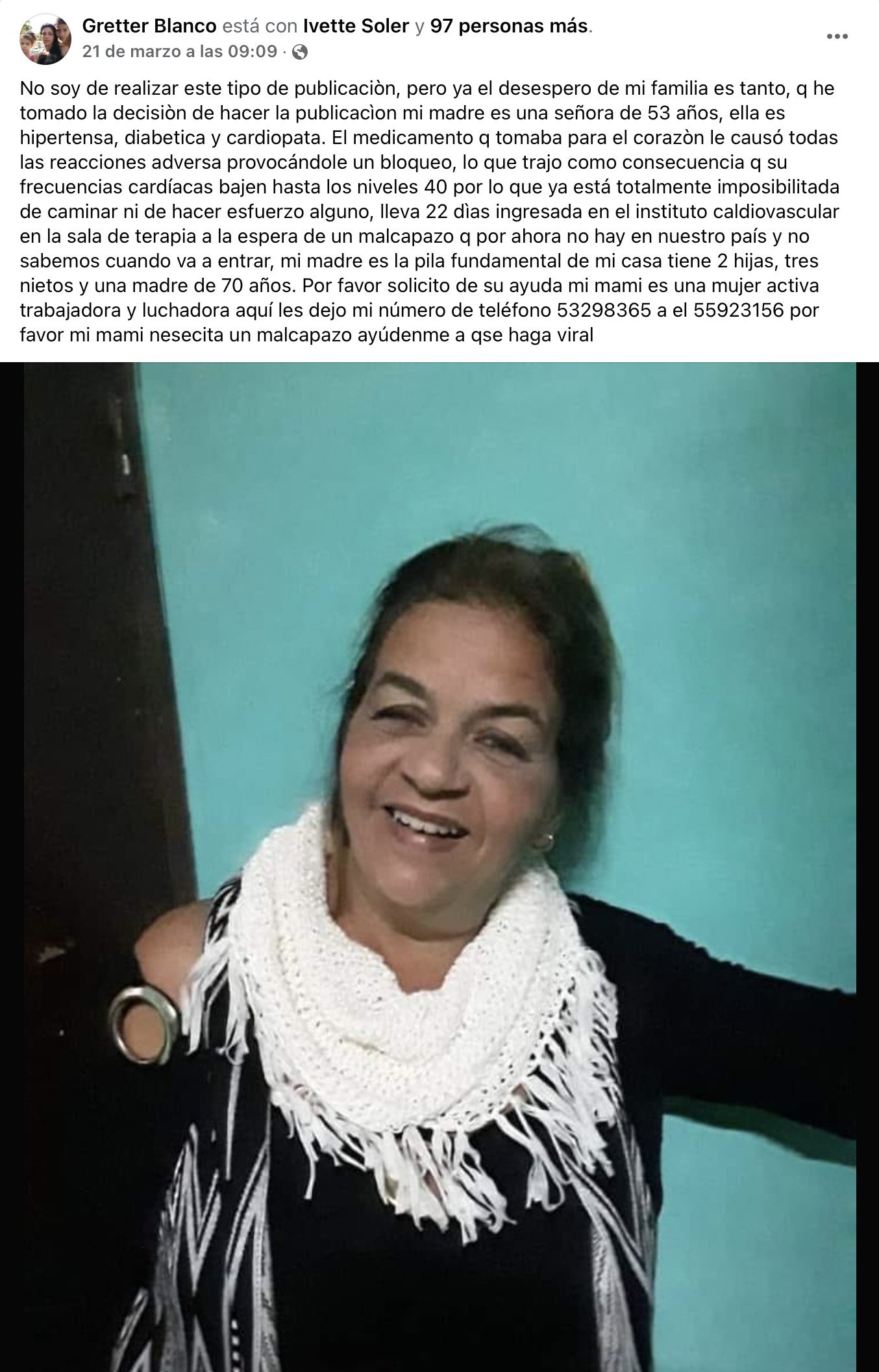 Operan a cubana que recibió marcapasos tras solicitar ayuda en redes sociales 8