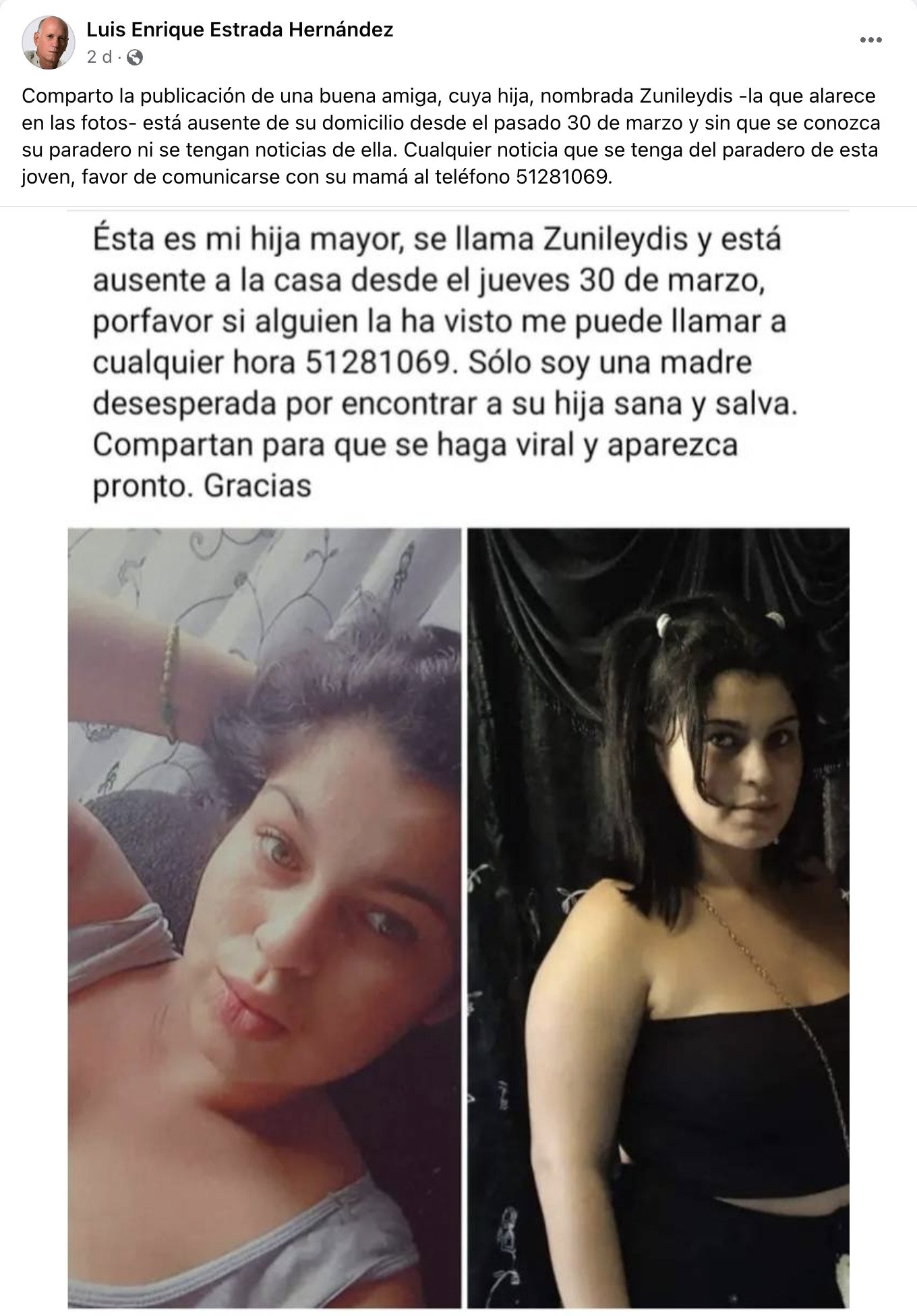 Piden ayuda para localizar a joven cubana desaparecida en La Habana 13