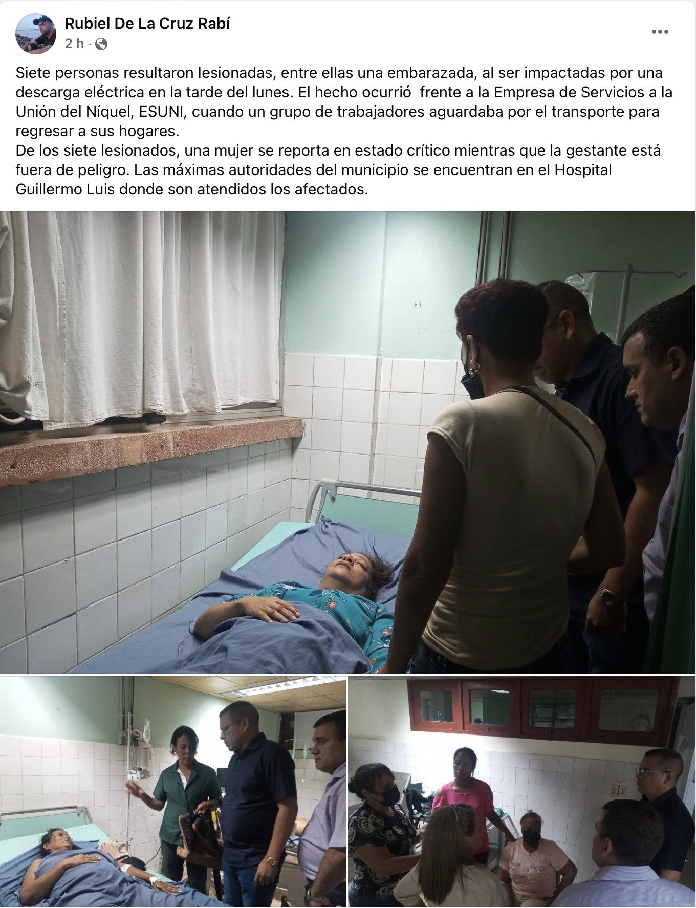 Siete personas lesionadas tras caída de descarga eléctrica en Holguín 2