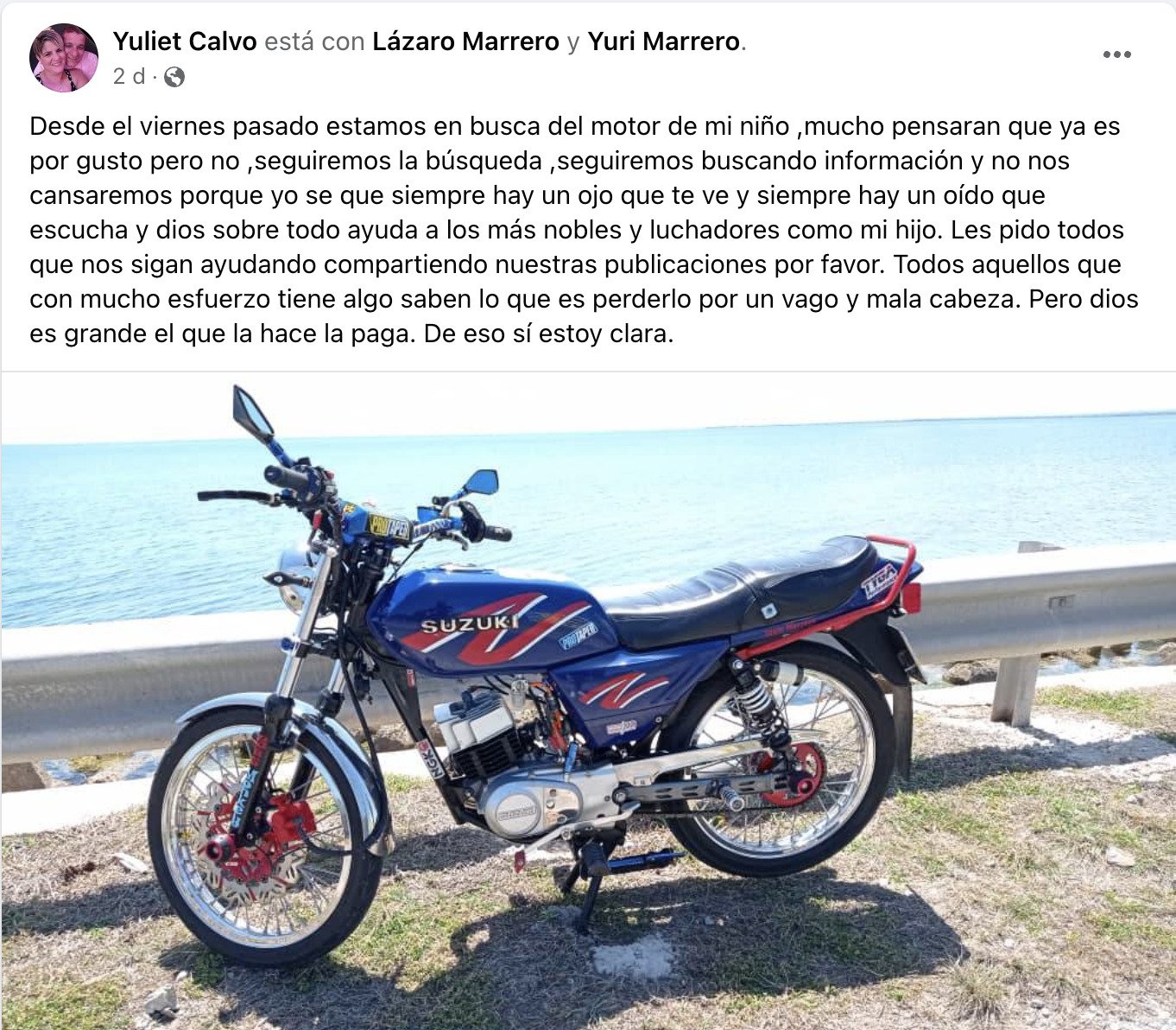 Cubano denuncia robo de su moto y pide ayuda para recuperarla 8