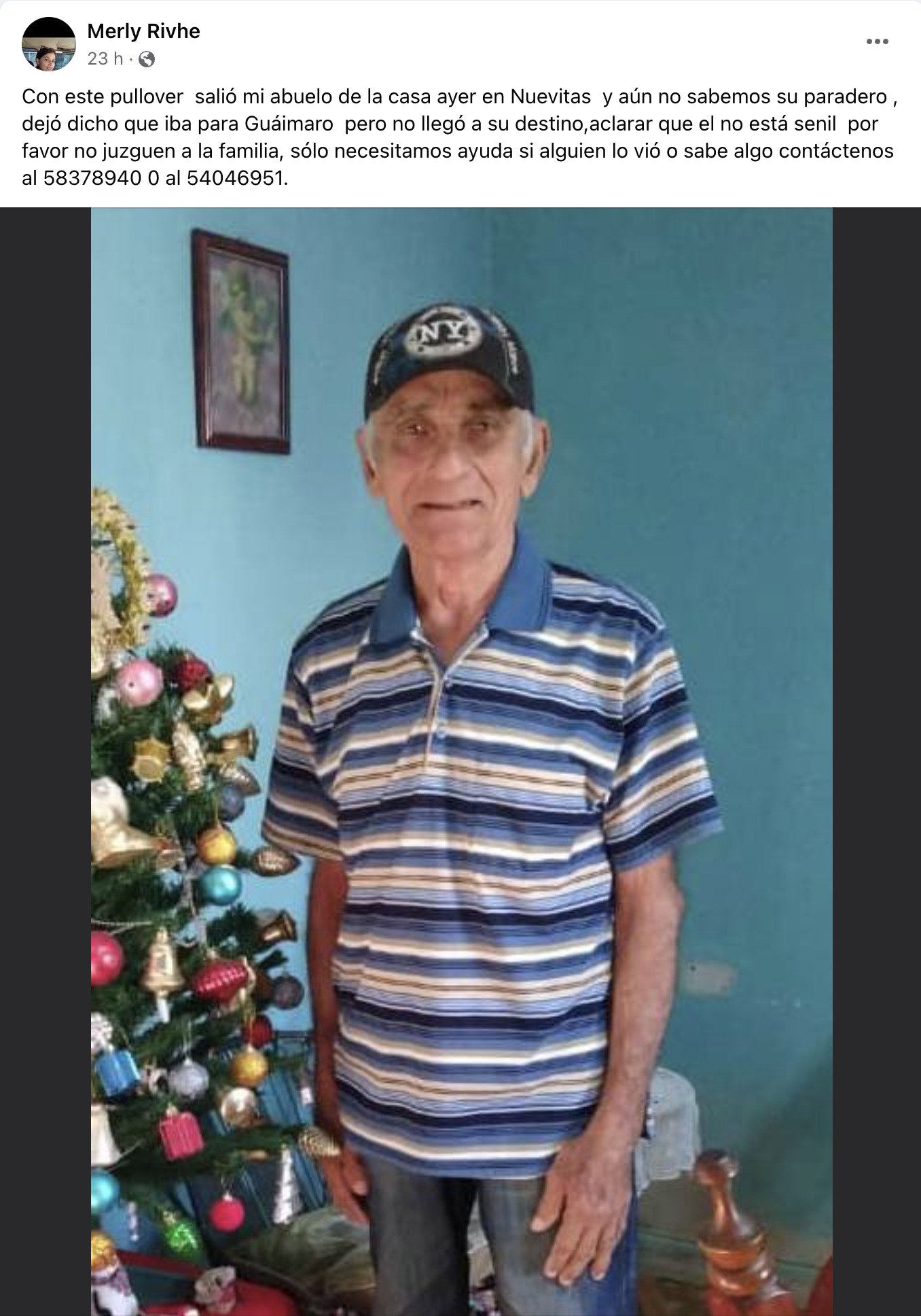 Cubana pide ayuda para encontrar a su abuelo desaparecido en Camagüey 4